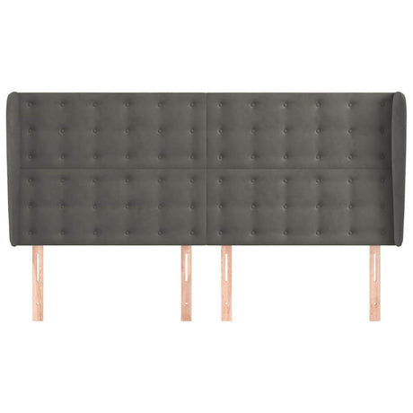 Vidaxl hoofdbord met randen 163x23x118 128 cm fluweel donkergrijs