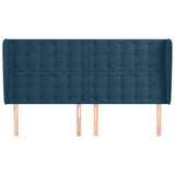 Vidaxl hoofdbord met randen 163x23x118 128 cm fluweel donkerblauw