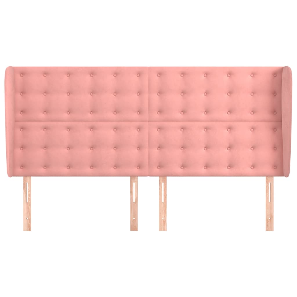 Vidaxl hoofdbord met randen 163x23x118 128 cm fluweel roze