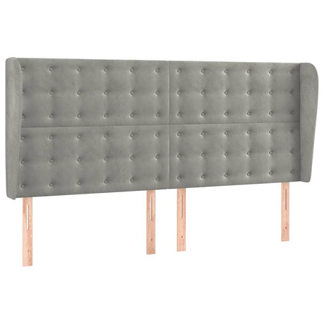 Vidaxl hoofdbord met randen 183x23x118 128 cm fluweel lichtgrijs