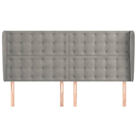 Vidaxl hoofdbord met randen 183x23x118 128 cm fluweel lichtgrijs