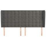 Vidaxl hoofdbord met randen 183x23x118 128 cm fluweel donkergrijs