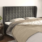 Vidaxl hoofdbord met randen 183x23x118 128 cm fluweel donkergrijs