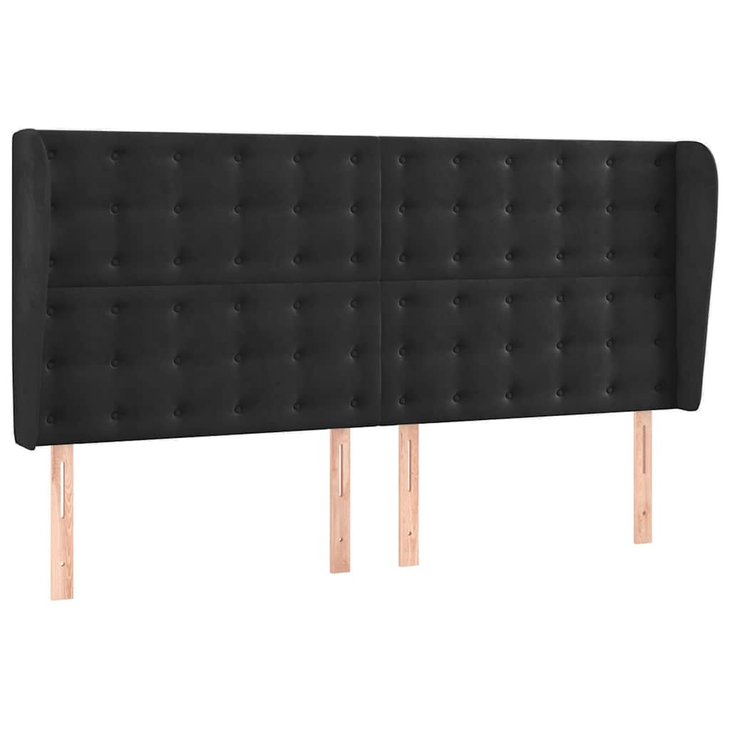 Vidaxl hoofdbord met randen 183x23x118 128 cm fluweel zwart
