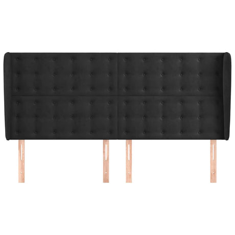 Vidaxl hoofdbord met randen 183x23x118 128 cm fluweel zwart