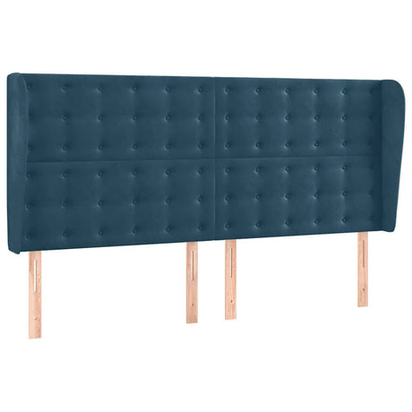 Vidaxl hoofdbord met randen 183x23x118 128 cm fluweel donkerblauw