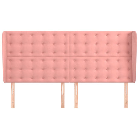 Vidaxl hoofdbord met randen 183x23x118 128 cm fluweel roze