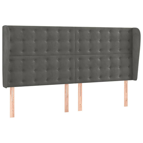 Vidaxl hoofdbord met randen 203x23x118 128 cm fluweel donkergrijs
