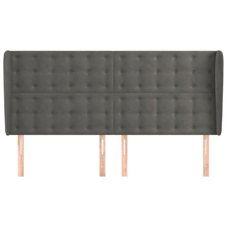 Vidaxl hoofdbord met randen 203x23x118 128 cm fluweel donkergrijs