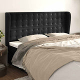Vidaxl hoofdbord met randen 203x23x118 128 cm fluweel zwart
