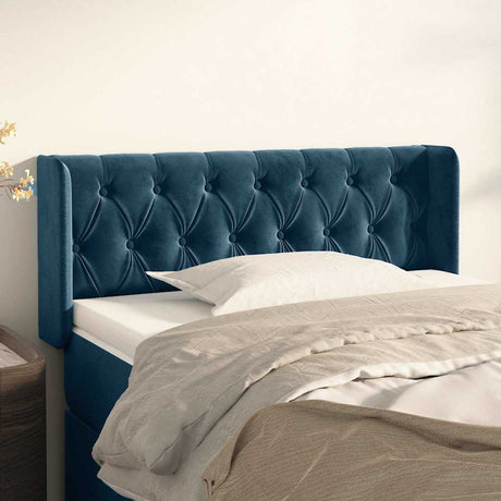Vidaxl hoofdbord met randen 93x16x78 88 cm fluweel donkerblauw