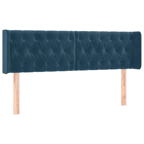 Vidaxl hoofdbord met randen 147x16x78 88 cm fluweel donkerblauw