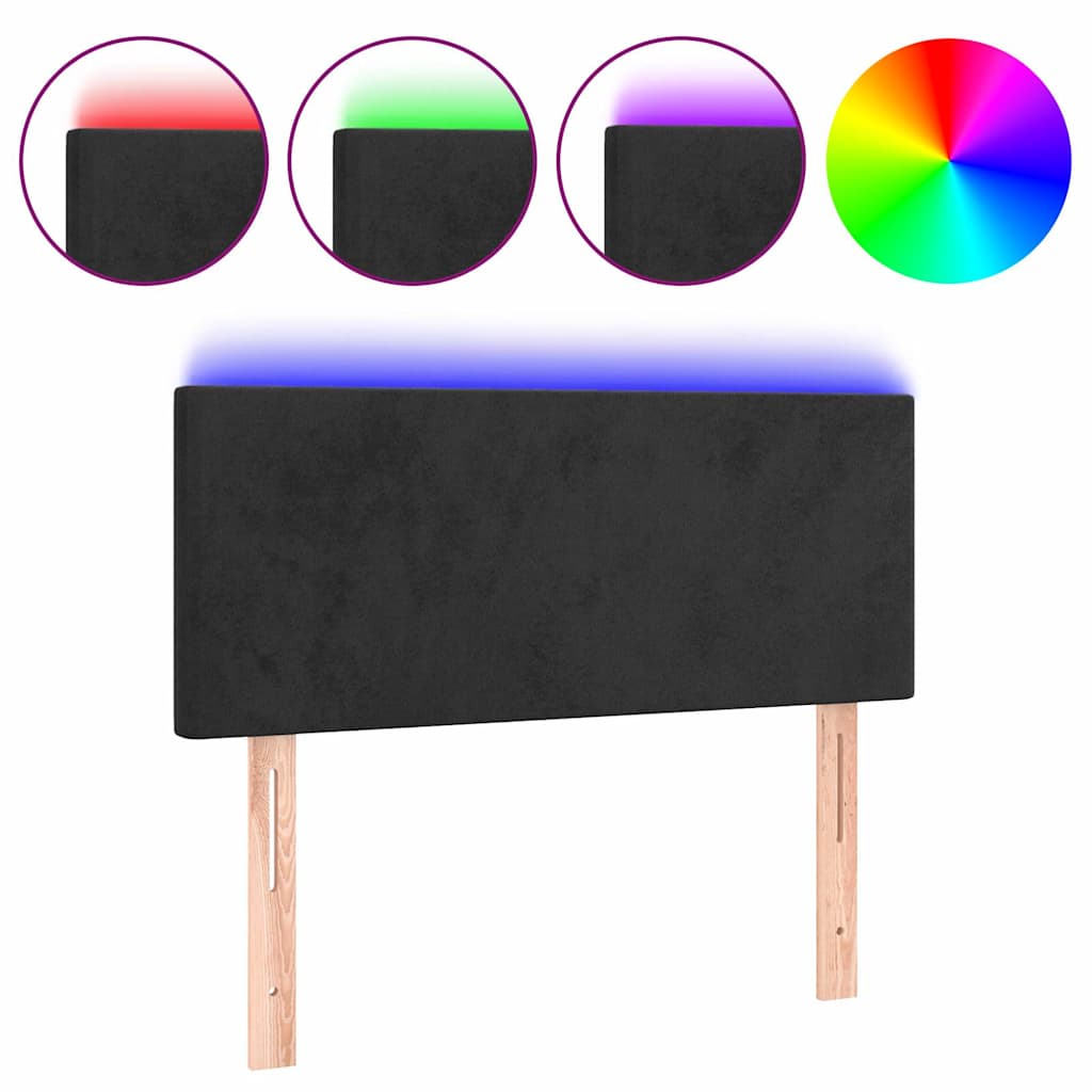 Vidaxl hoofdbord led 90x5x78 88 cm fluweel zwart