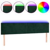 Vidaxl hoofdbord led 180x5x78 88 cm fluweel donkergroen