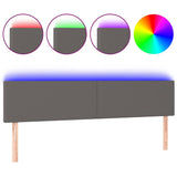 Vidaxl hoofdbord led 160x5x78 88 cm kunstleer grijs