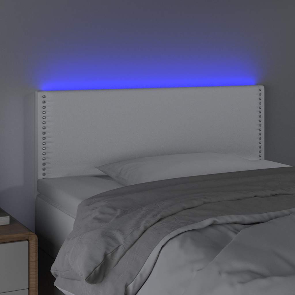 Vidaxl hoofdbord led 100x5x78 88 cm kunstleer wit