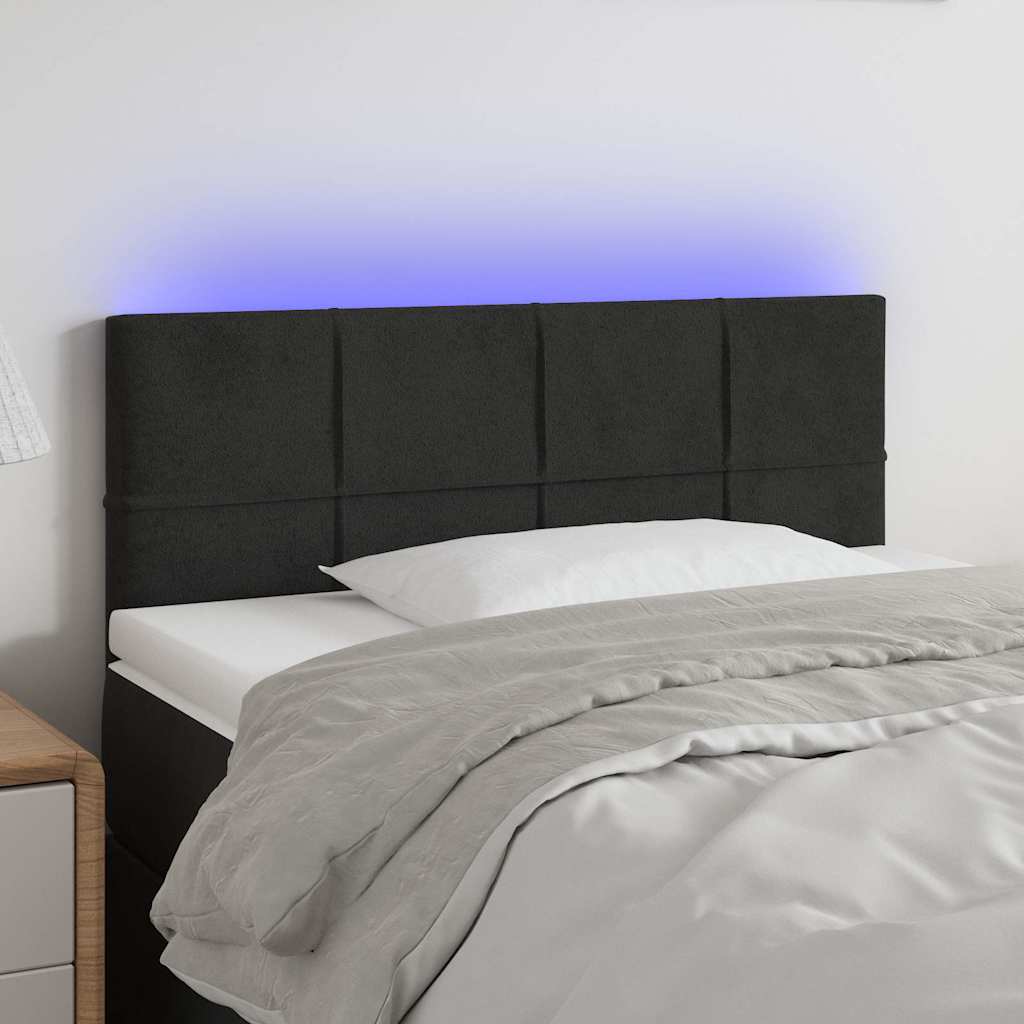 Vidaxl hoofdbord led 90x5x78 88 cm fluweel zwart