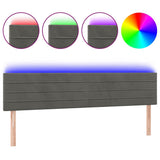 Vidaxl hoofdbord led 160x5x78 88 cm fluweel donkergrijs