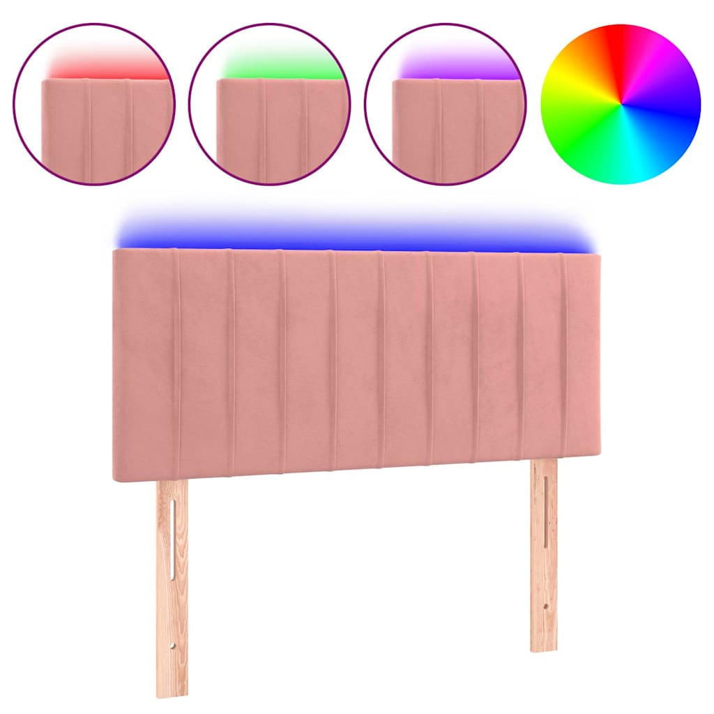 Vidaxl hoofdbord led 80x5x78 88 cm fluweel roze