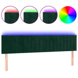 Vidaxl hoofdbord led 200x5x78 88 cm fluweel donkergroen
