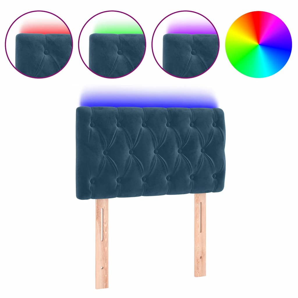 Vidaxl hoofdbord led 80x7x78 88 cm fluweel donkerblauw
