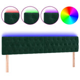 Vidaxl hoofdbord led 180x7x78 88 cm fluweel donkergroen