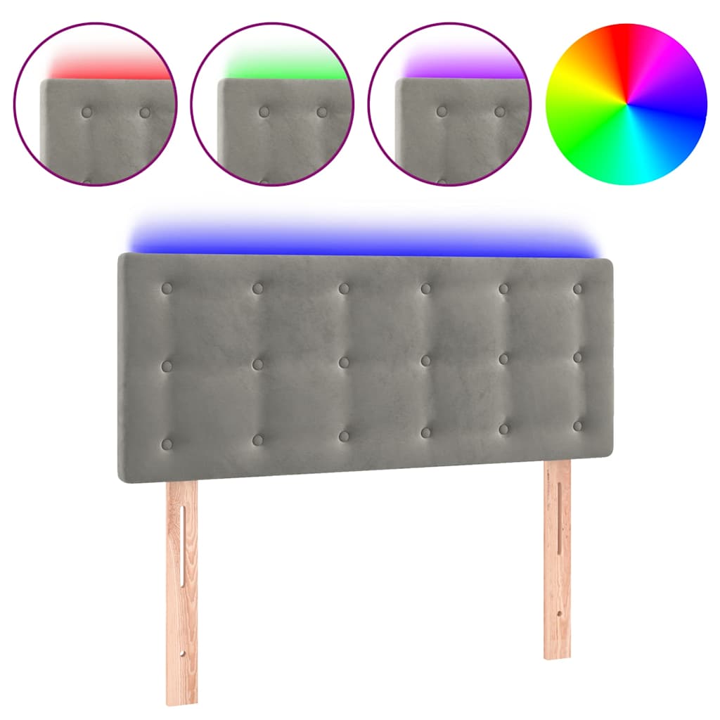Vidaxl hoofdbord led 80x5x78 88 cm fluweel lichtgrijs
