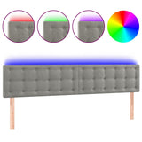 Vidaxl hoofdbord led 200x5x78 88 cm fluweel lichtgrijs