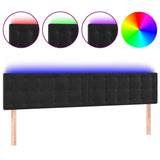 Vidaxl hoofdbord led 200x5x78 88 cm fluweel zwart