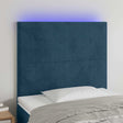 Vidaxl hoofdbord led 80x5x118 128 cm fluweel donkerblauw