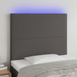 Vidaxl hoofdbord led 80x5x118 128 cm kunstleer grijs