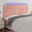 Vidaxl hoofdbord led 160x5x118 128 cm fluweel roze