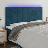 Vidaxl hoofdbord led 200x5x118 128 cm fluweel donkerblauw