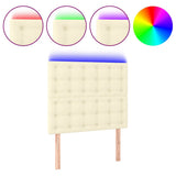 Vidaxl hoofdbord led 80x5x118 128 cm kunstleer crèmekleurig