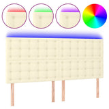 Vidaxl hoofdbord led 200x5x118 128 cm kunstleer crèmekleurig