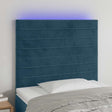 Vidaxl hoofdbord led 100x5x118 128 cm fluweel donkerblauw