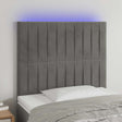 Vidaxl hoofdbord led 80x5x118 128 cm fluweel lichtgrijs