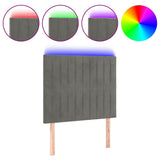 Vidaxl hoofdbord led 90x5x118 128 cm fluweel lichtgrijs