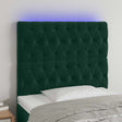 Vidaxl hoofdbord led 100x7x118 128 cm fluweel donkergroen