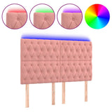 Vidaxl hoofdbord led 144x7x118 128 cm fluweel roze