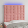 Vidaxl hoofdbord led 90x5x118 128 cm fluweel roze