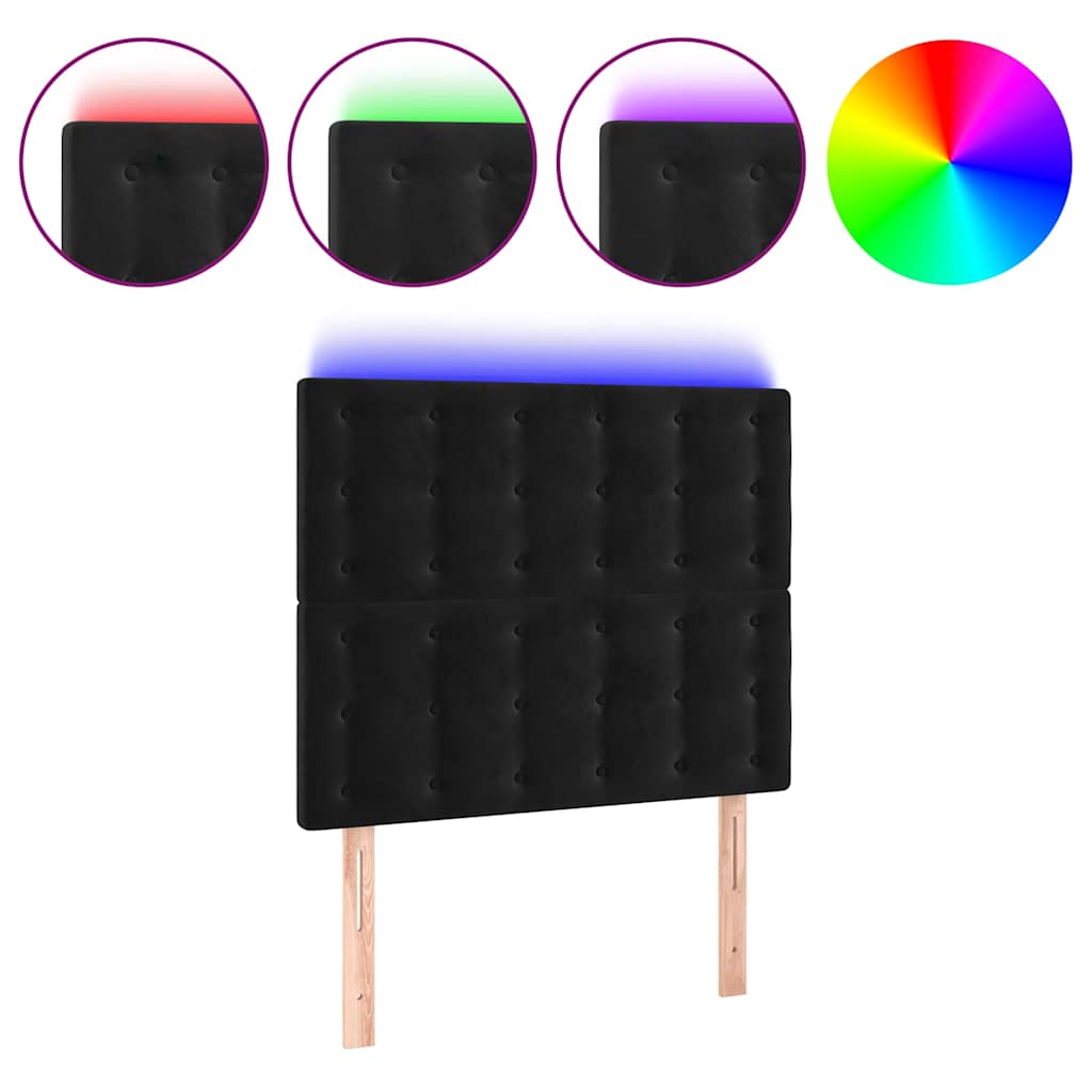 Vidaxl hoofdbord led 100x5x118 128 cm fluweel zwart