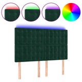 Vidaxl hoofdbord led 144x5x118 128 cm fluweel donkergroen