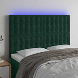 Vidaxl hoofdbord led 144x5x118 128 cm fluweel donkergroen