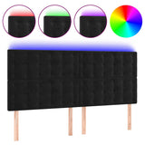 Vidaxl hoofdbord led 160x5x118 128 cm fluweel zwart