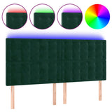 Vidaxl hoofdbord led 160x5x118 128 cm fluweel donkergroen