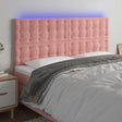 Vidaxl hoofdbord led 160x5x118 128 cm fluweel roze