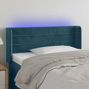 Vidaxl hoofdbord led 83x16x78 88 cm fluweel donkergroen