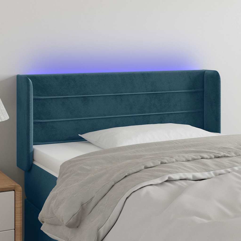 Vidaxl hoofdbord led 93x16x78 88 cm fluweel blauw