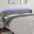 Vidaxl hoofdbord led 163x16x78 88 cm fluweel lichtgrijs